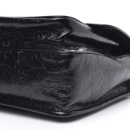 Saint Laurent Crinkled Calfskin Matelasse Monogram Large Niki Chain Satchel Black 10 of 11
