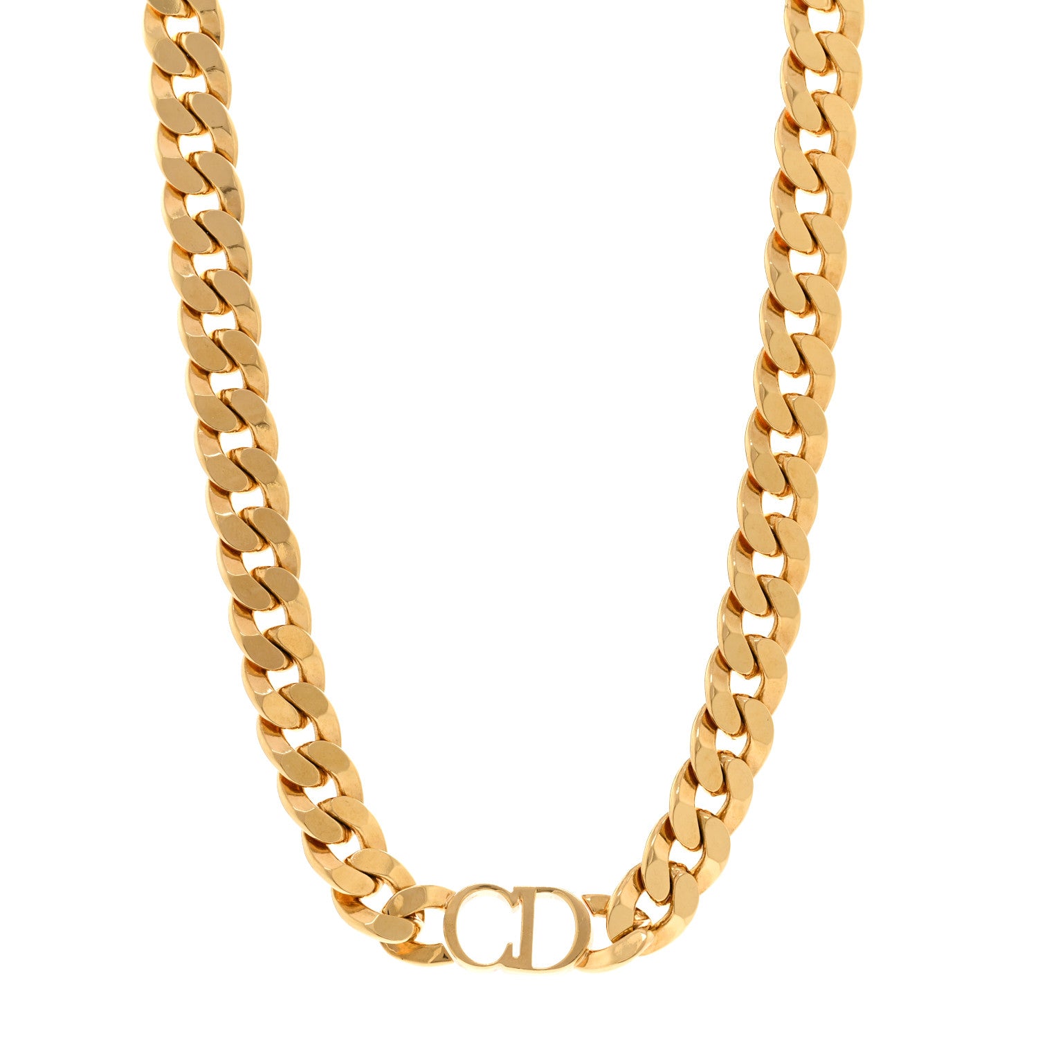 Christian Dior Metal Danseuse Etoile Chain Choker Necklace Gold 1 of 6