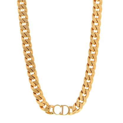 Christian Dior Metal Danseuse Etoile Chain Choker Necklace Gold 1 of 6