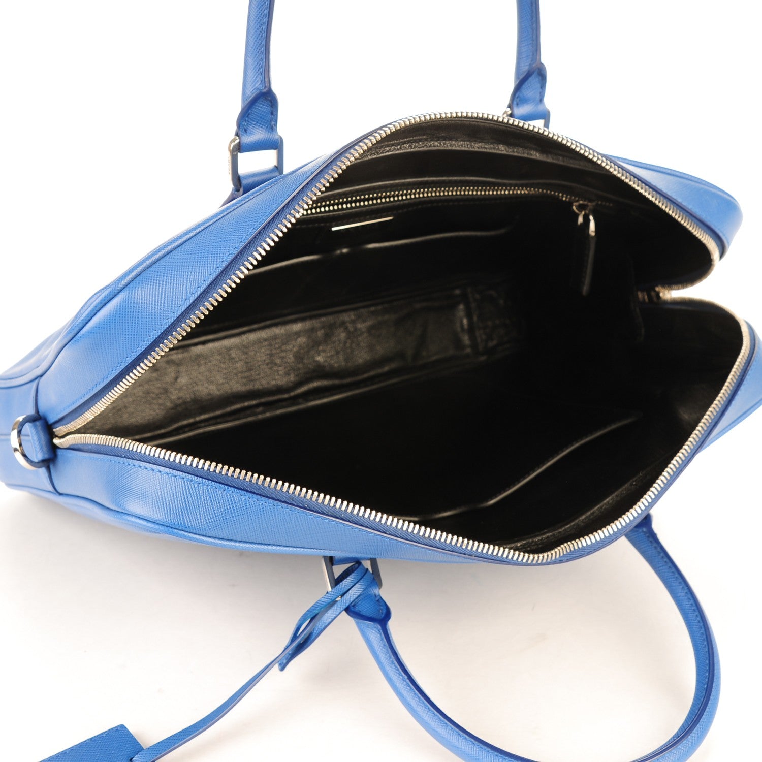 Prada Saffiano Travel Briefcase Azzurro 6 of 9