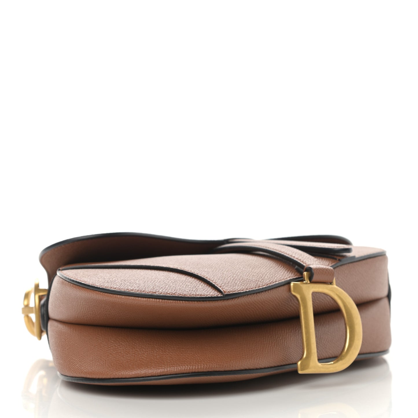Grained Calfskin Saddle Bag Camello