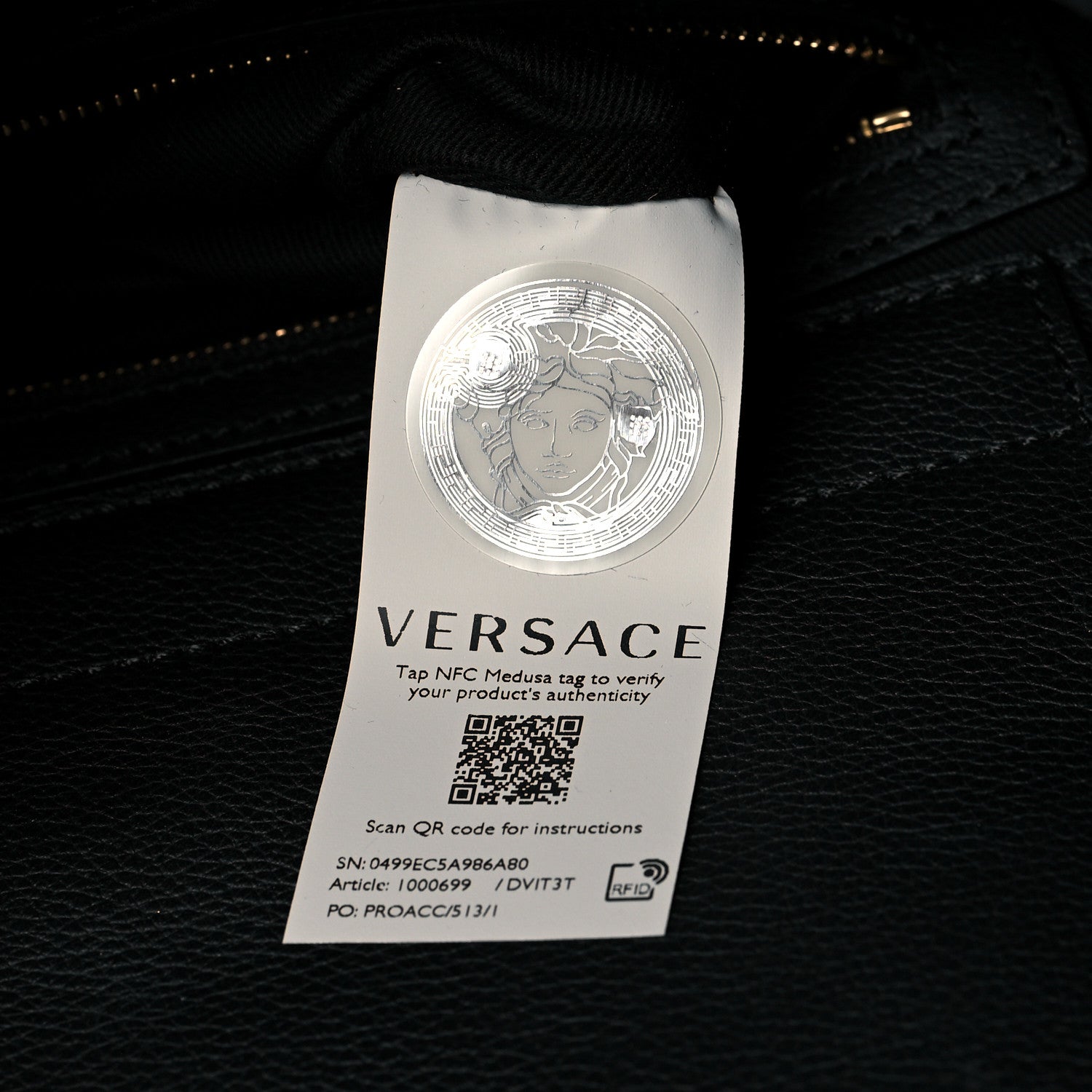 Versace Calfskin La Medusa Medium Hobo Crossbody Black 7 of 10