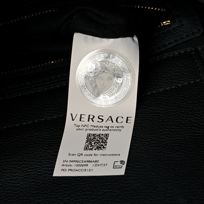 Versace Calfskin La Medusa Medium Hobo Crossbody Black 7 of 10