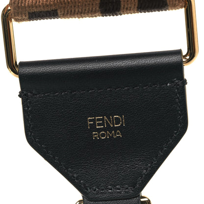 Fendi Ribbon Vitello Seta FF 1974 Adjustable Strap You Fango Marrone Black 4 of 5