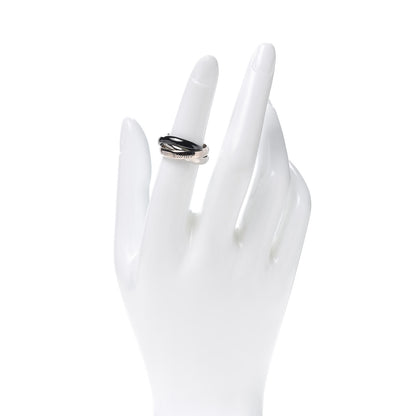 Cartier 18K White Gold Palladium Black Ceramic Trinity Ring 50 5.25 2 of 5