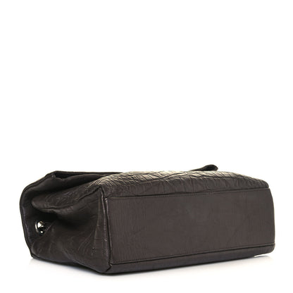 Saint Laurent Calfskin Crocodile Embossed Medium West Hollywood Monogram Fold-Over Grey 4 of 17