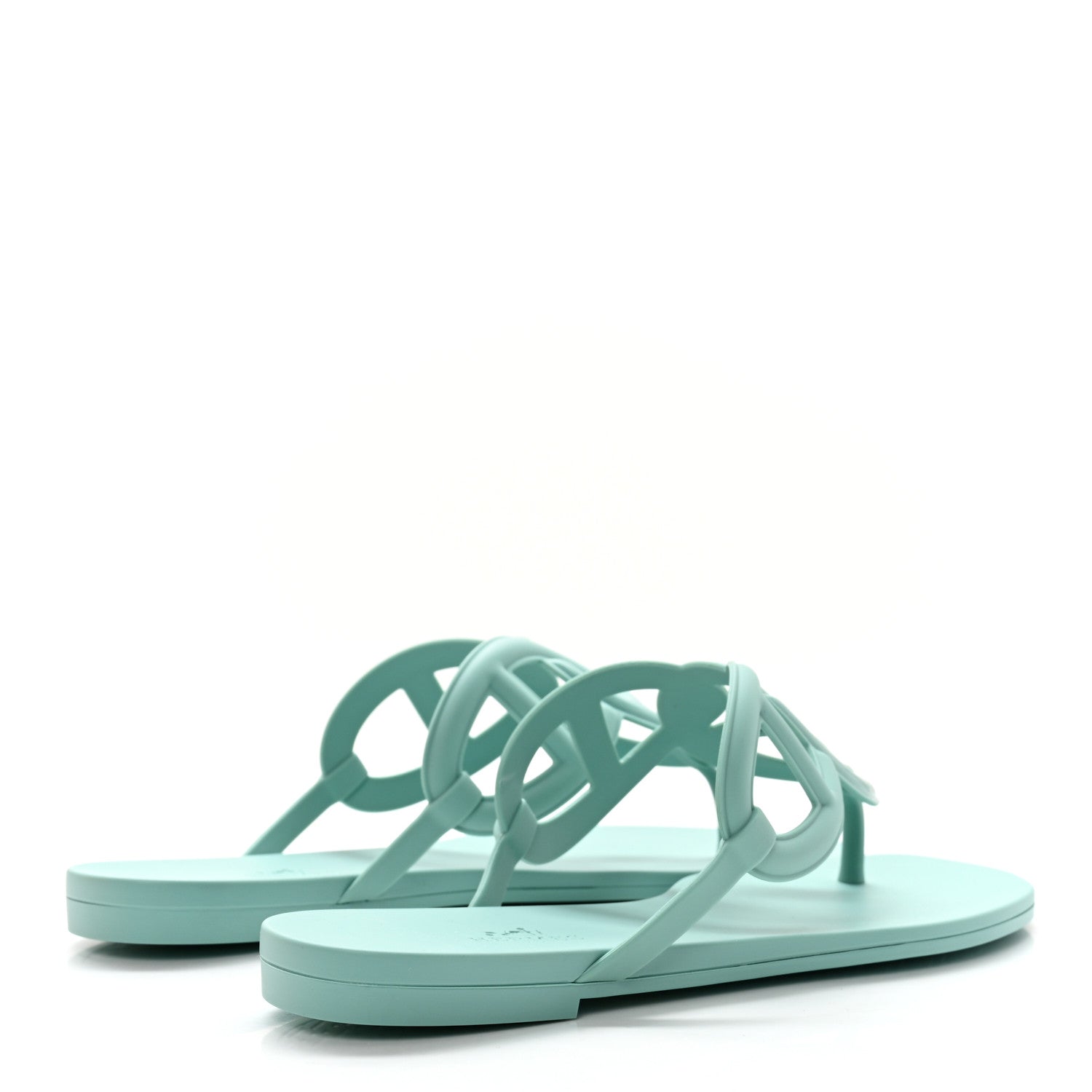 Hermes Rubber Womens Egerie Sandals 37 Vert Embrun 4 of 8
