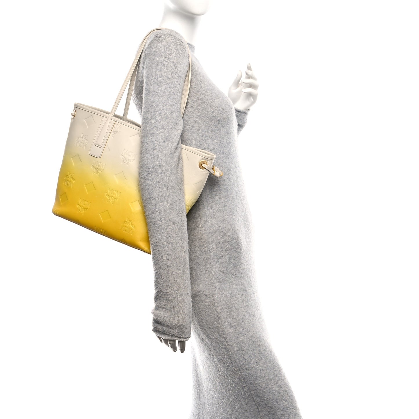 Calfskin Ottomar Gradation Liz Shopper Tote Old Gold