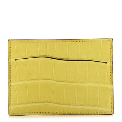 Hermes Matte Alligator Petit H Card Case Mimosa 1 of 6