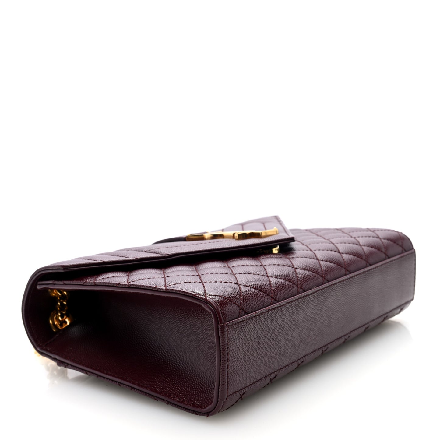 Grain De Poudre Textured Mixed Matelasse Medium Triquilt Monogram Satchel Rouge Legion
