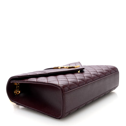 Saint Laurent Grain De Poudre Textured Mixed Matelasse Medium Triquilt Monogram Satchel Rouge Legion 4 of 9