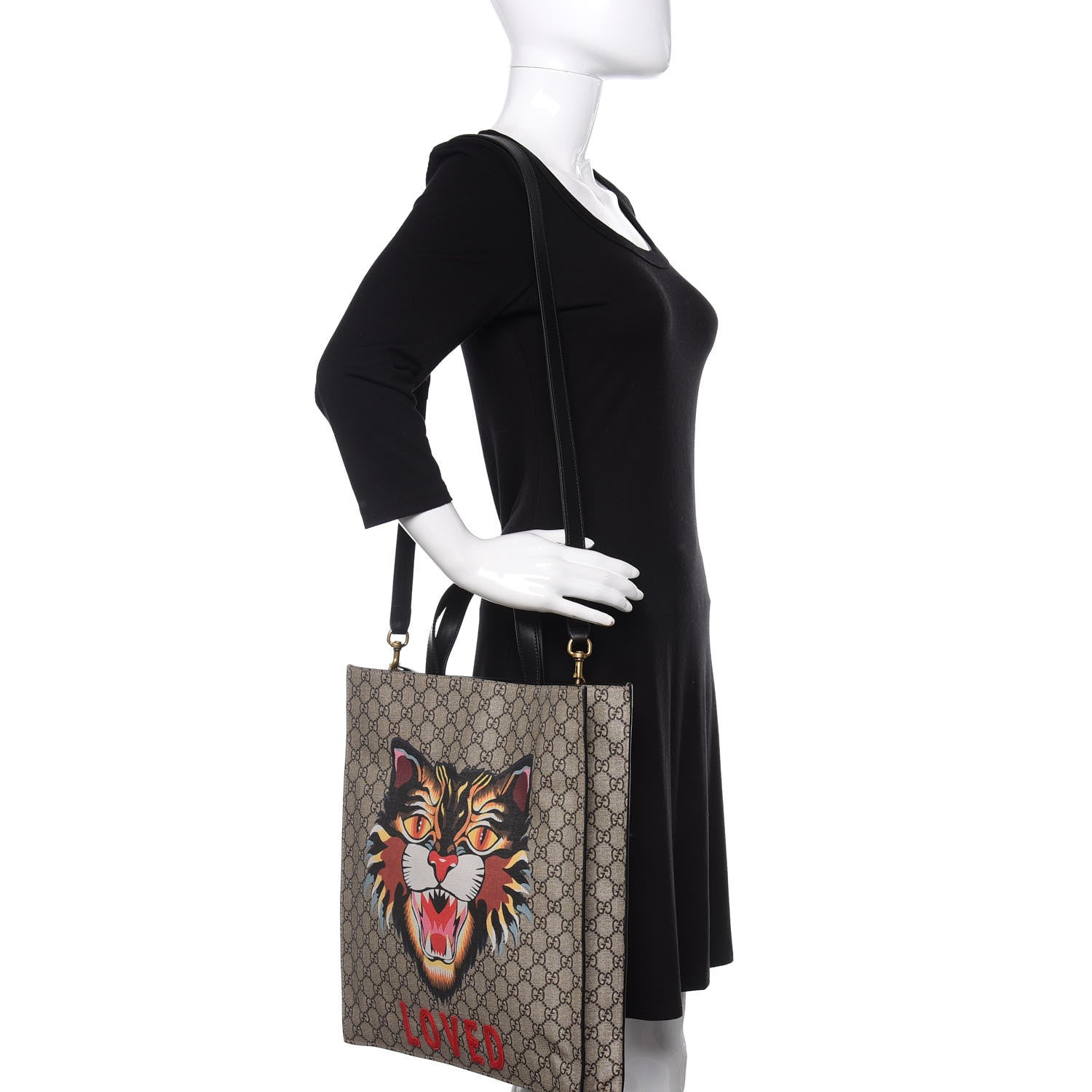 Gucci GG Supreme Monogram Angry Cat Vertical Tote 2 of 11