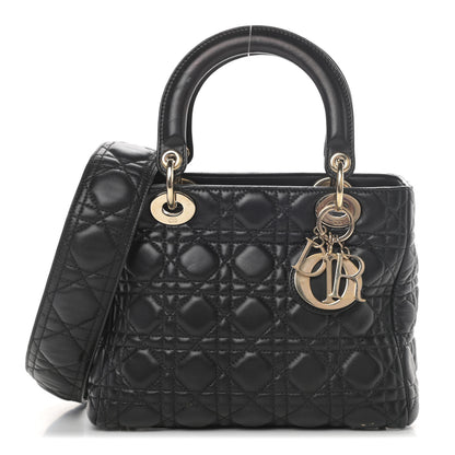Christian Dior Lambskin Cannage Medium Supple Lady Dior Black 1 of 5