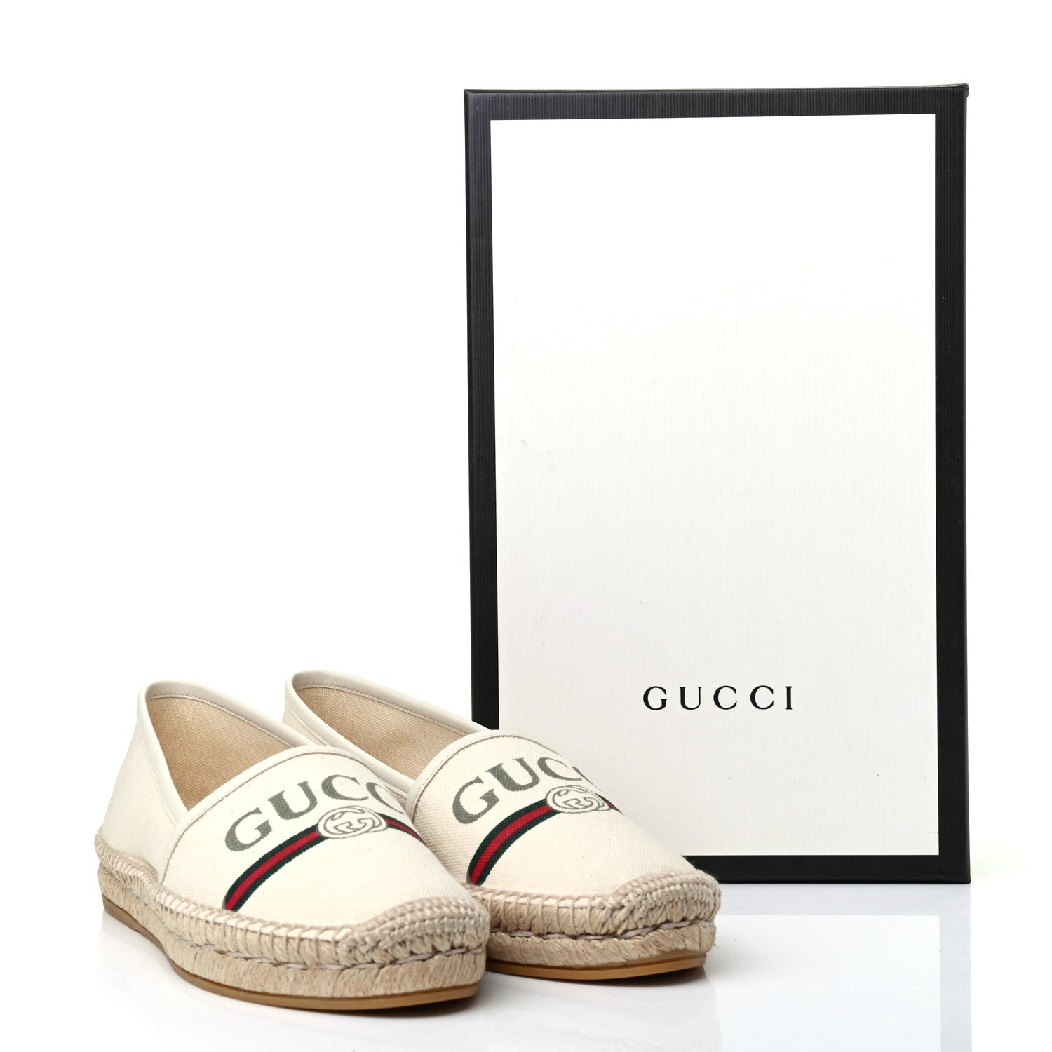 Gucci Canvas Logo Espadrilles 38 Greggio White 12 of 12