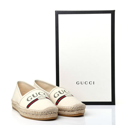 Gucci Canvas Logo Espadrilles 38 Greggio White 12 of 12