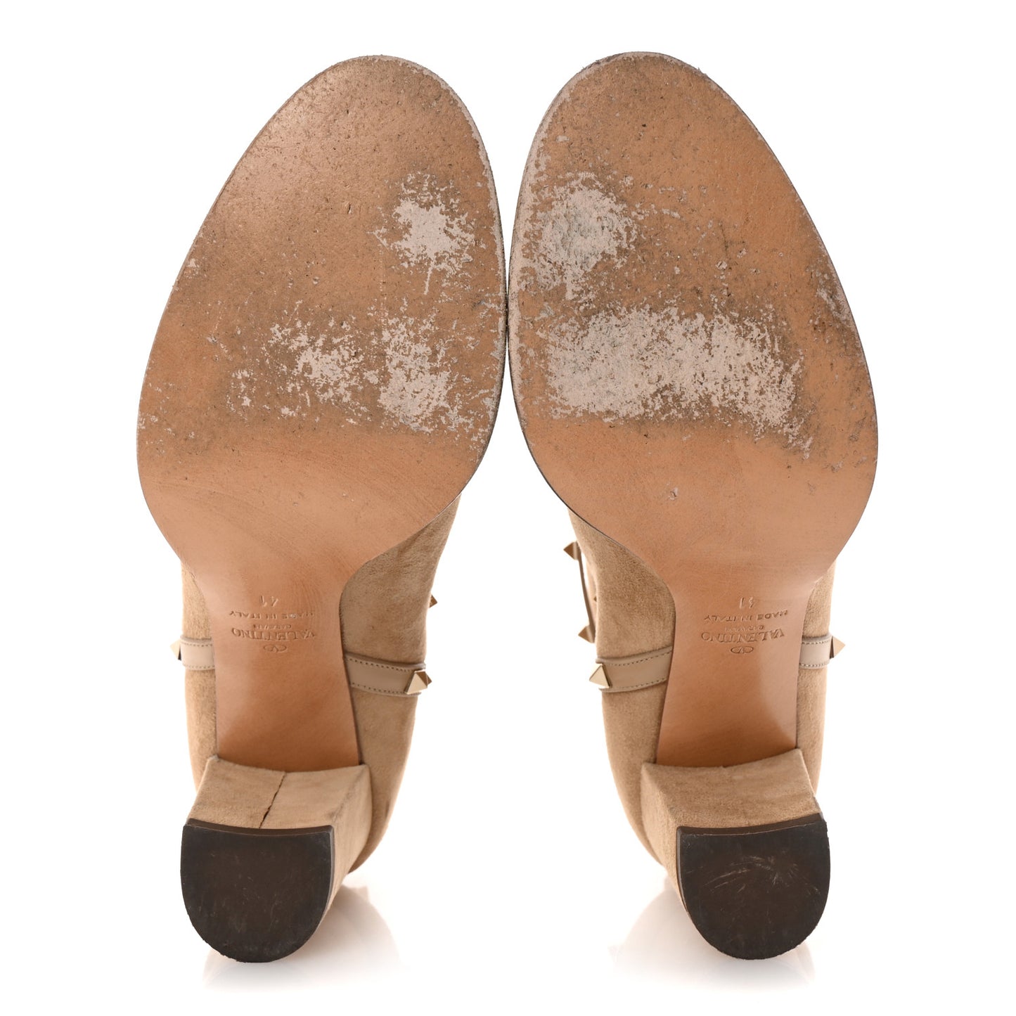 Suede Rockstud Double Buckle 100mm Block Heel Ankle Boots 41