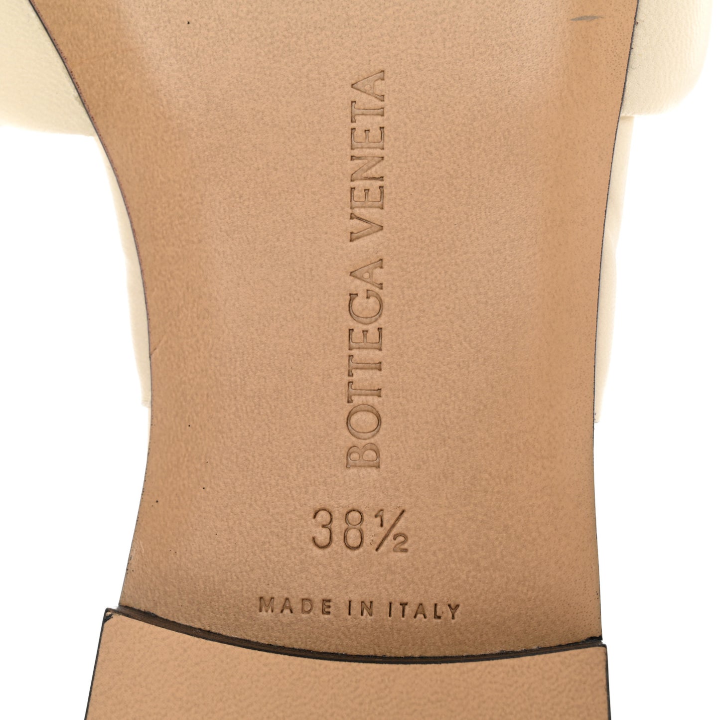 Nappa Quilted Rubber Lido Flat Sandals 38.5 Sea Salt