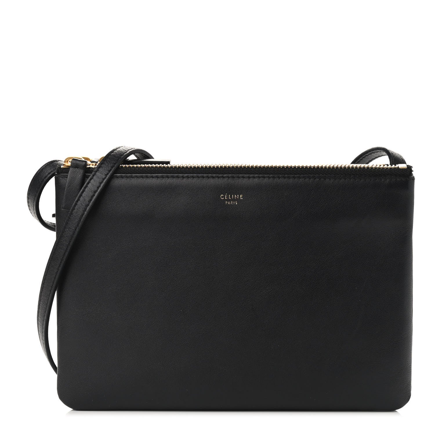 Celine Lambskin Small Trio Crossbody Bag Black 1 of 10