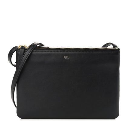 Celine Lambskin Small Trio Crossbody Bag Black 1 of 10