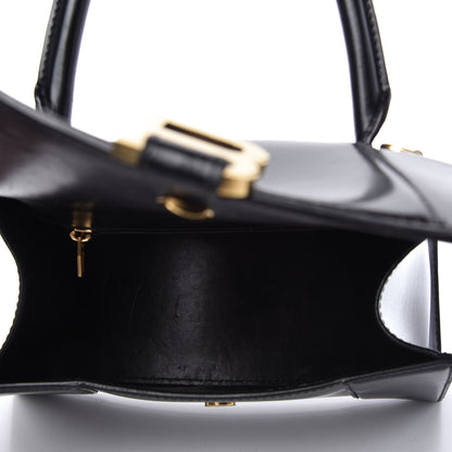 Balenciaga Shiny Box Calfskin Small Hourglass Top Handle Bag Black 5 of 9