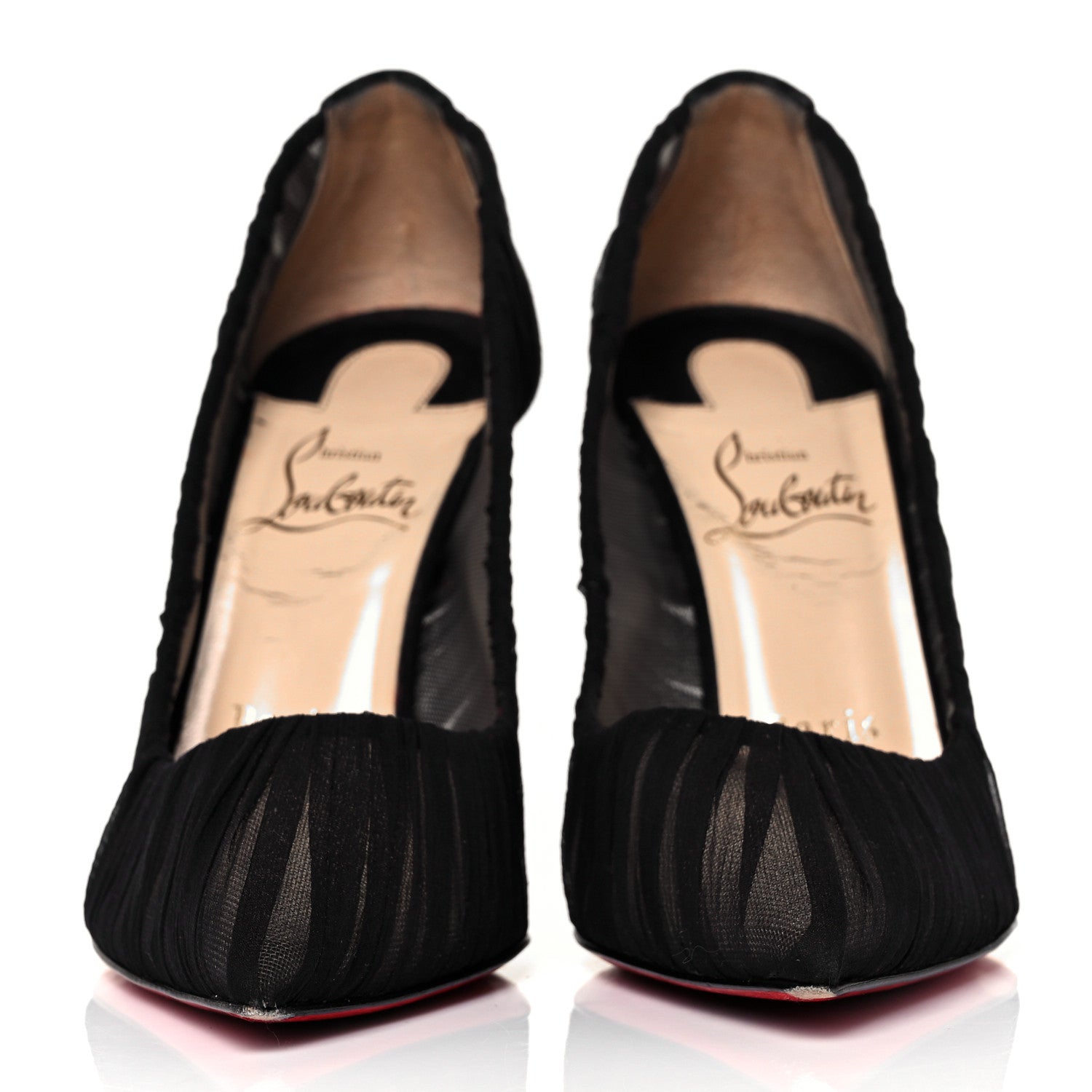 Christian Louboutin Tulle Suede Follies Draperia 100 Pumps 36.5 Black 2 of 7