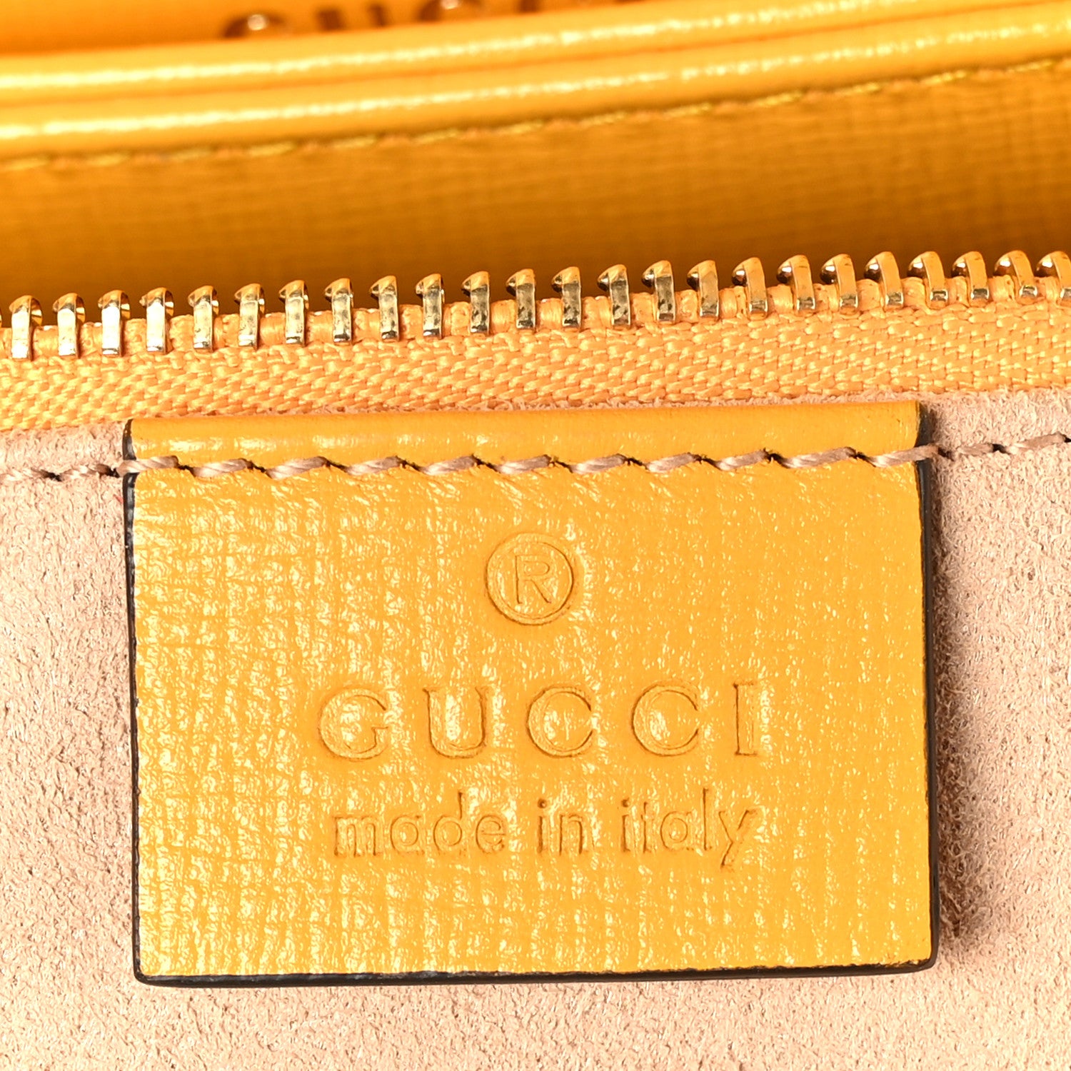 Gucci Textured Calfskin Horsebit 1955 Shoulder Bag Yellow 6 of 9