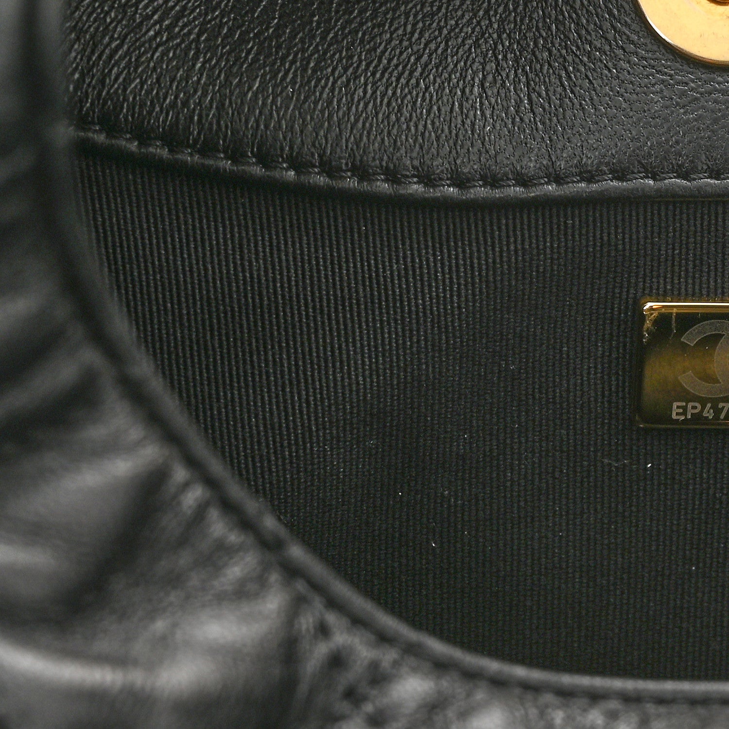 Chanel Lambskin Quilted Large CC Funky Town Hobo Black 7 of 10