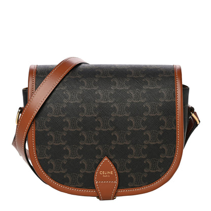Celine Triomphe Canvas Medium Folco Bag Tan 1 of 13