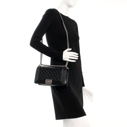 Chanel Lambskin Quilted Medium Boy Flap Black 2 of 7
