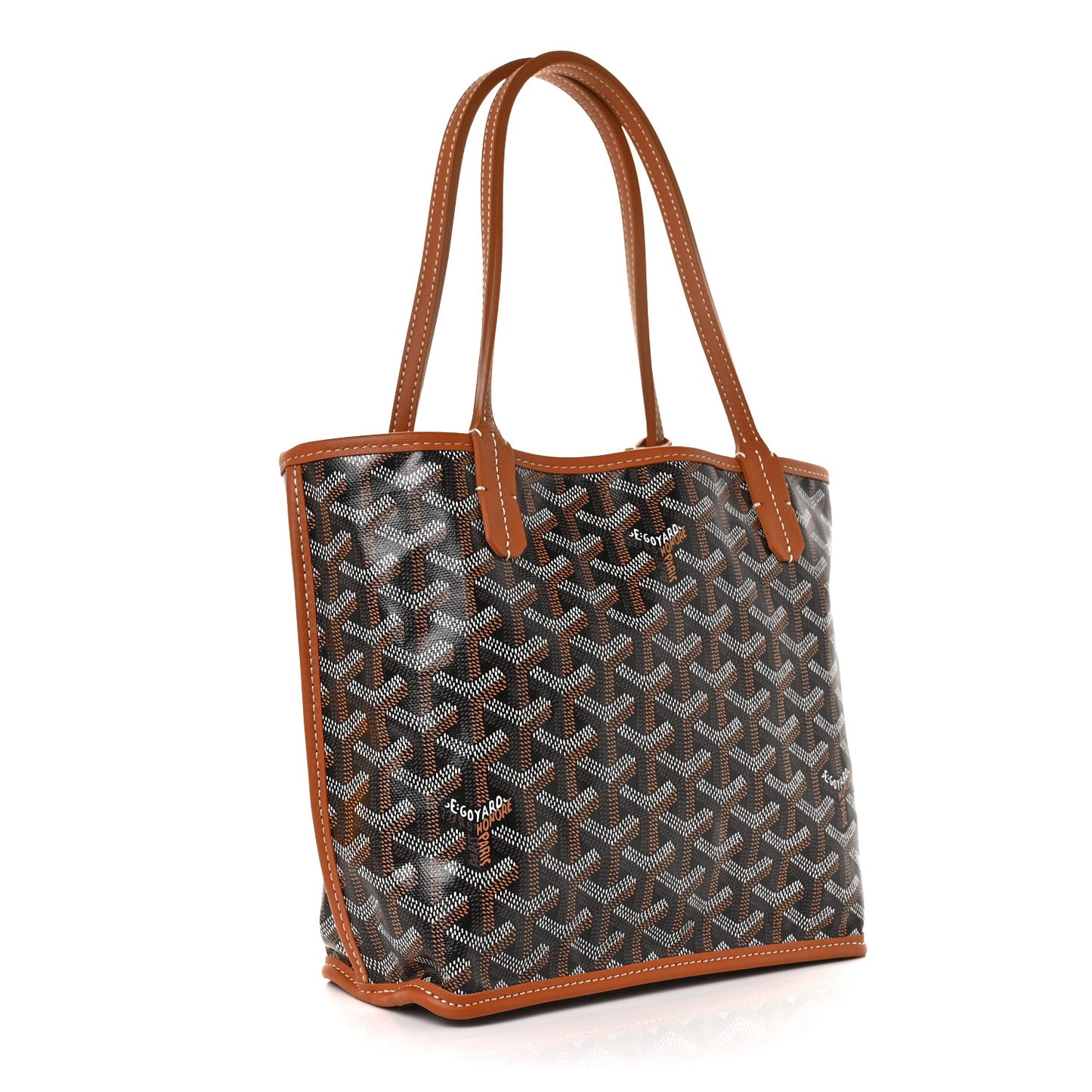 Goyardine Reversible Mini Anjou Black Gold