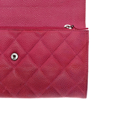 Chanel Caviar Quilted Large Gusset Flap Wallet Pink 13 of 17