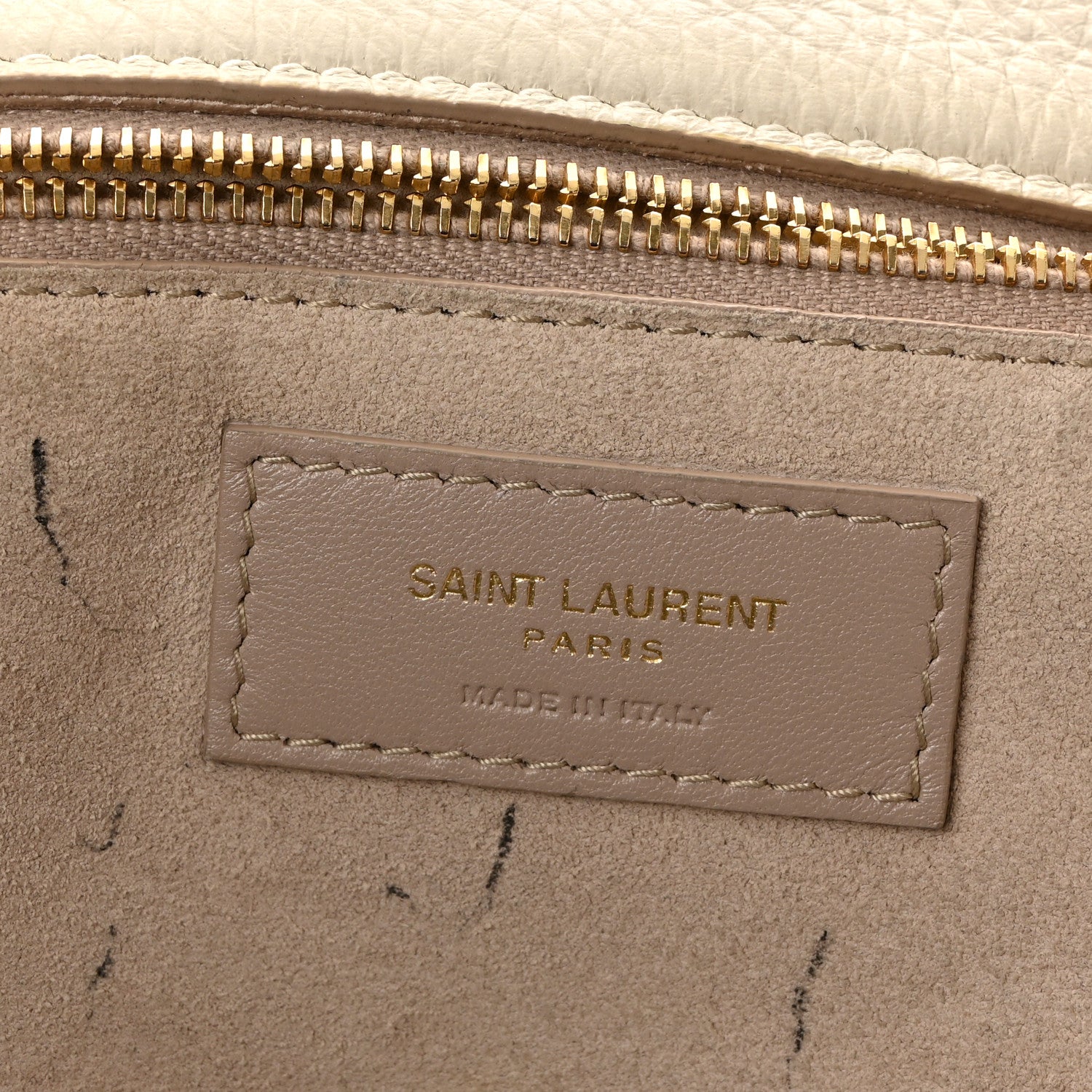 Saint Laurent Grained Deerskin Bea Tote Blanc Vintage 6 of 9