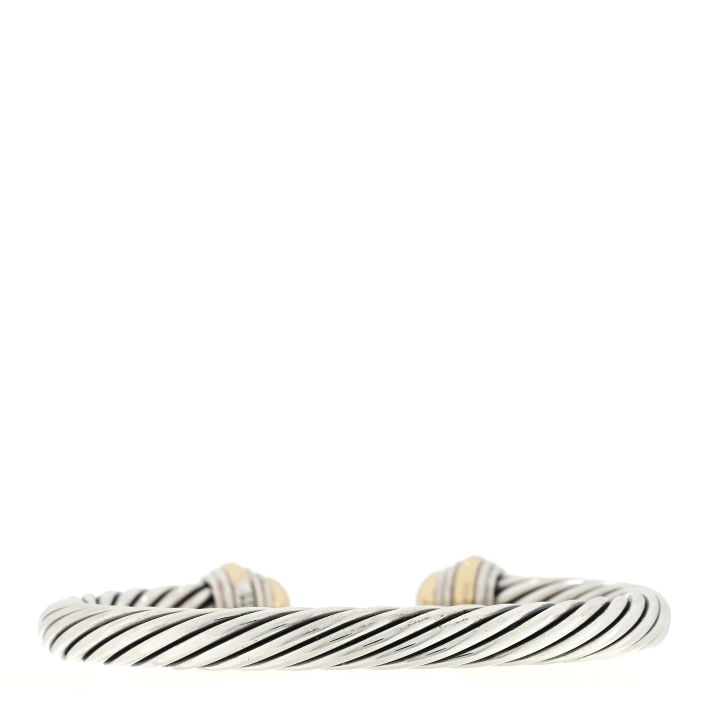 Sterling Silver 14K Yellow Gold 7mm Cable Classics Dome Bracelet