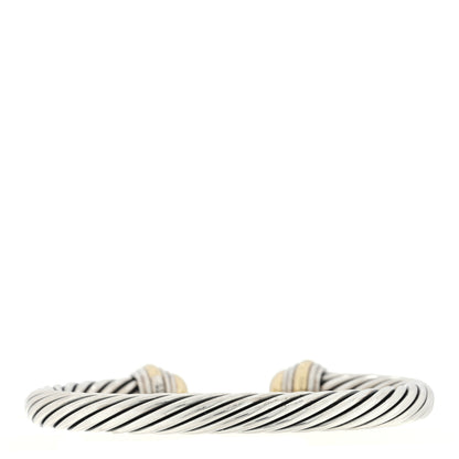 David Yurman Sterling Silver 14K Yellow Gold 7mm Cable Classics Dome Bracelet 2 of 3