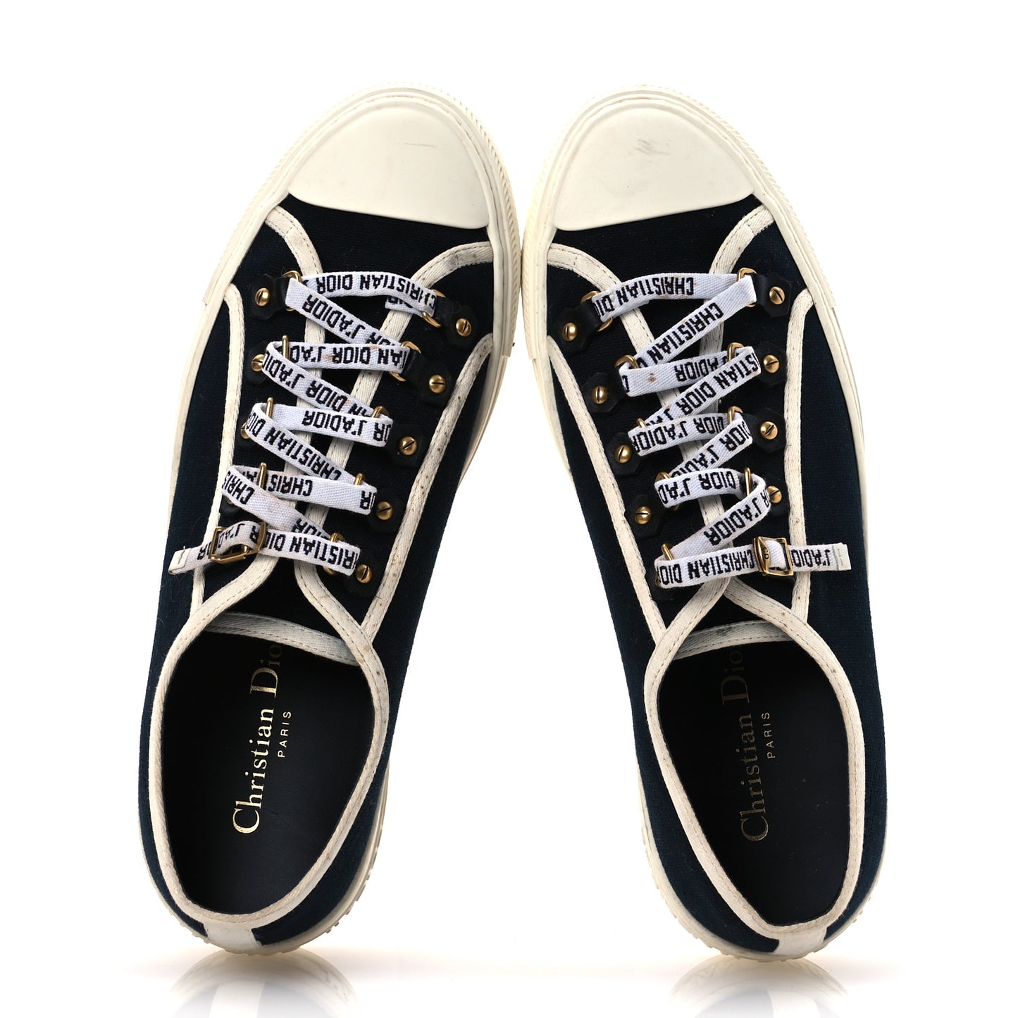 Canvas Womens Walk'n'Dior Low Top Sneakers 40 Navy