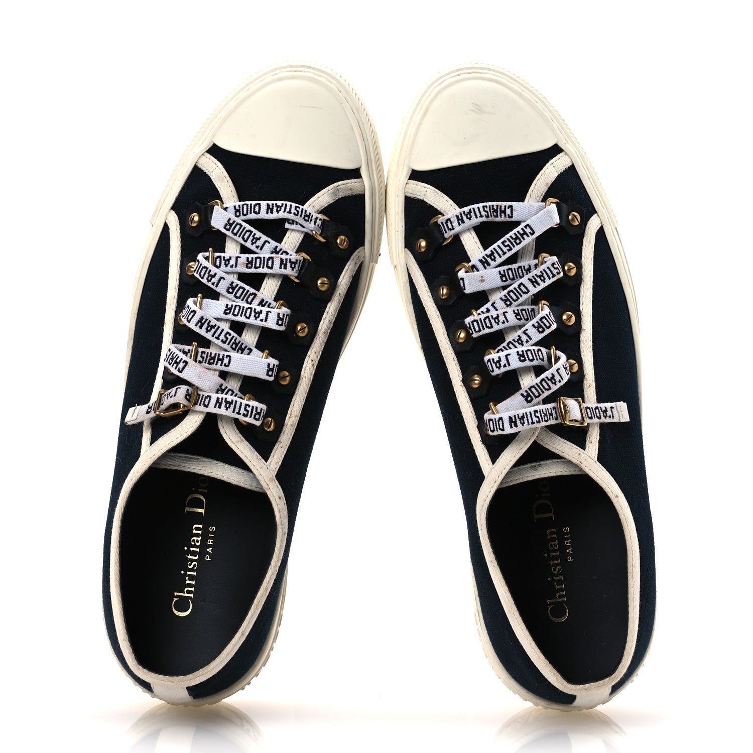 Christian Dior Canvas Womens Walk'n'Dior Low Top Sneakers 40 Navy 2 of 16