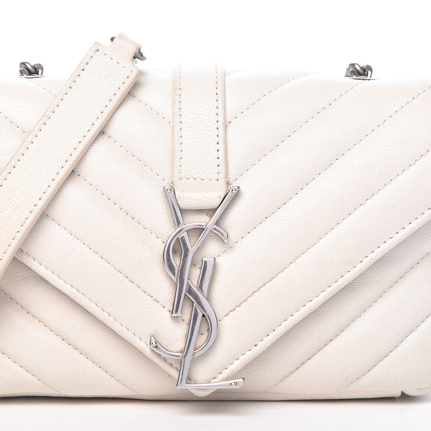 Sheepskin Matelasse Monogram Classic Baby Chain Bag White