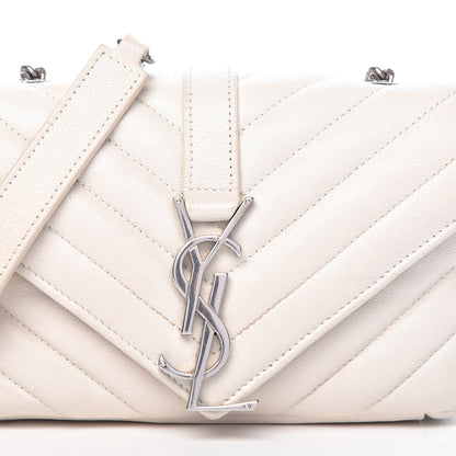 Saint Laurent Sheepskin Matelasse Monogram Classic Baby Chain Bag White 8 of 21