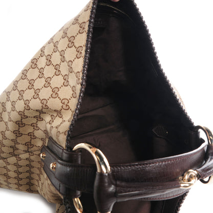 Gucci Monogram Large Horsebit Chain Hobo Brown 5 of 7