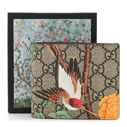 Gucci GG Supreme Monogram Tian Bi-Fold Wallet Beige Multicolor New Acero 15 of 15