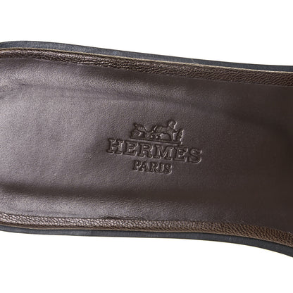 Hermes Goatskin Oran Sandals 39.5 Gris Galet 7 of 13