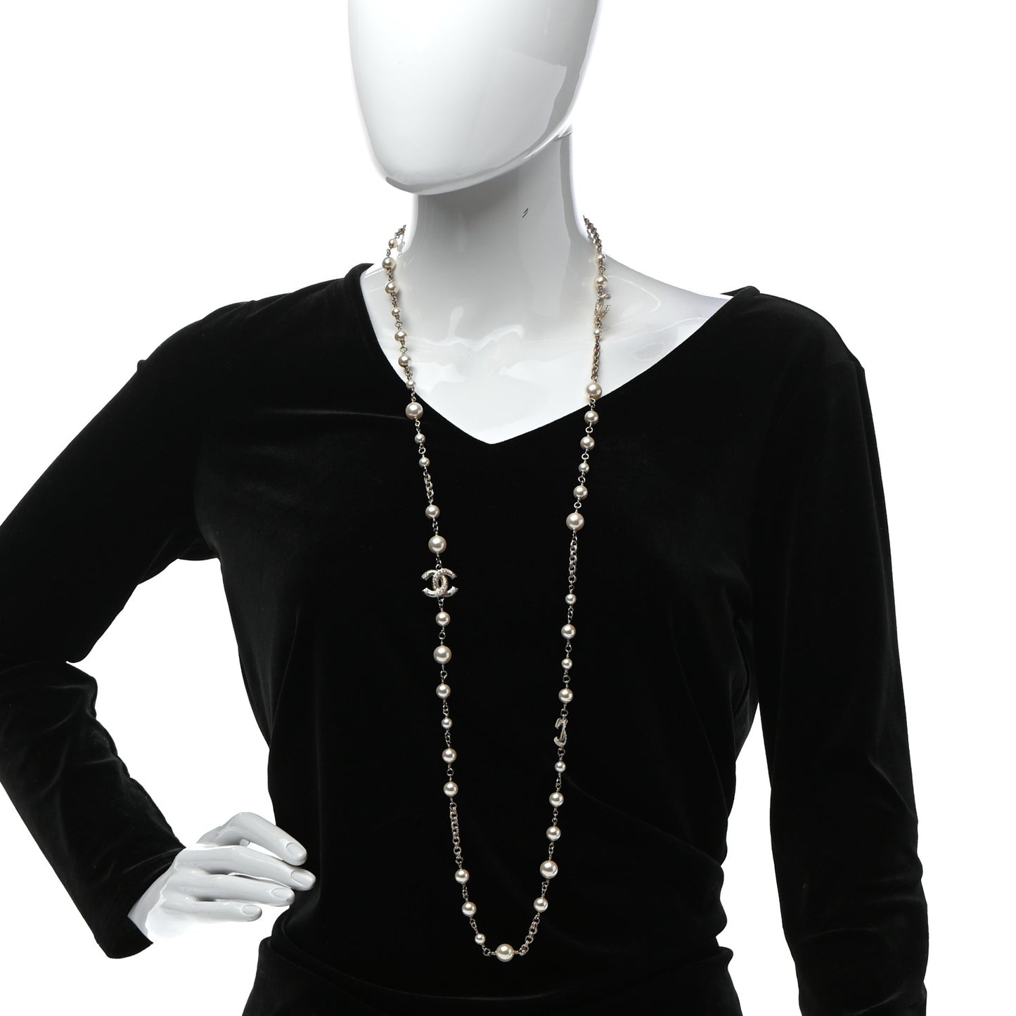 Pearl CC Necklace Light Gold