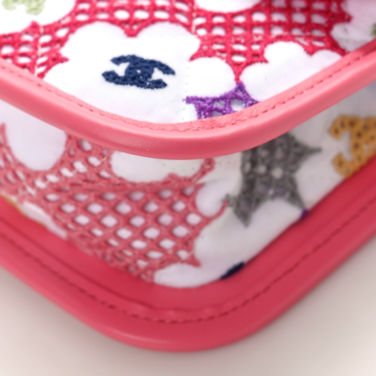 Lambskin Lace Patchwork Small Flap Bag Multicolor