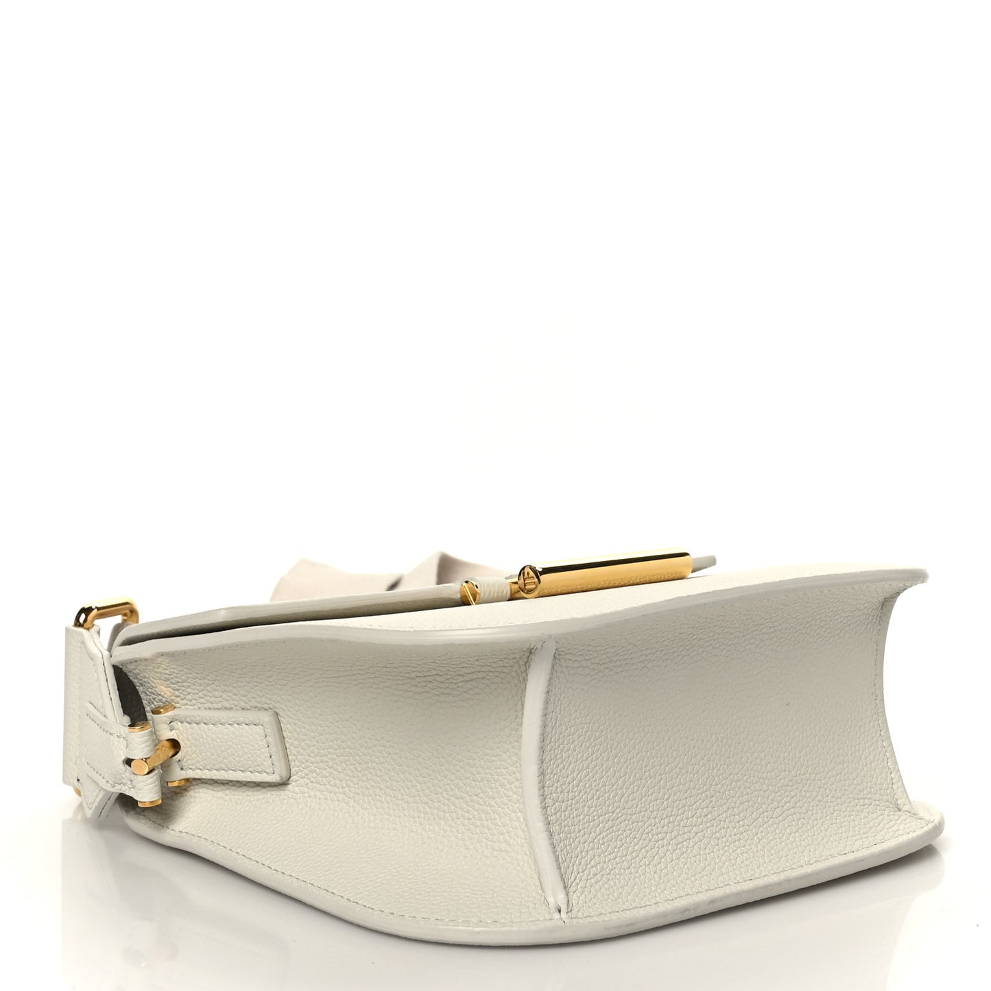Calfskin Mini T Clasp Tara Crossbody Bag White