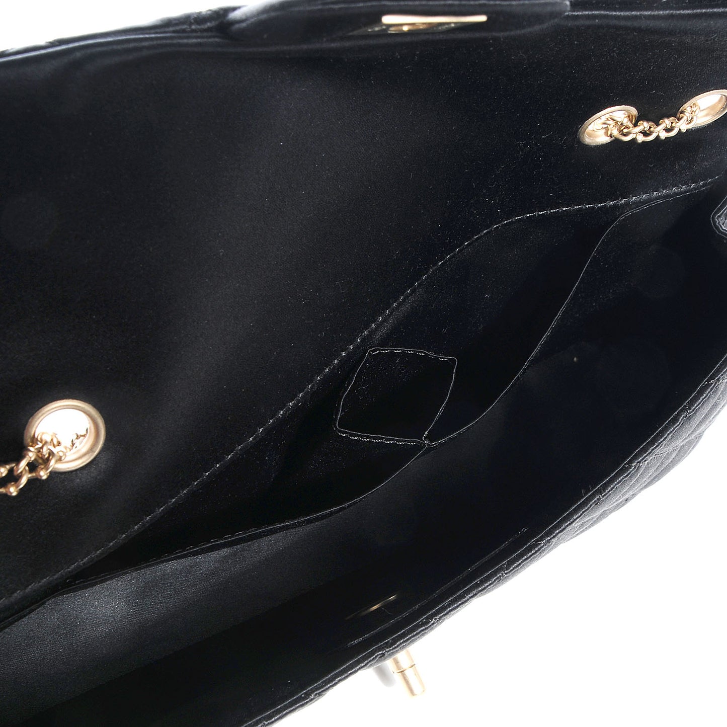 Jewel Satin Quilted East West Flap Black