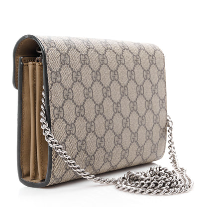 Gucci GG Supreme Monogram Mini Dionysus Chain Wallet Beige Taupe 3 of 11