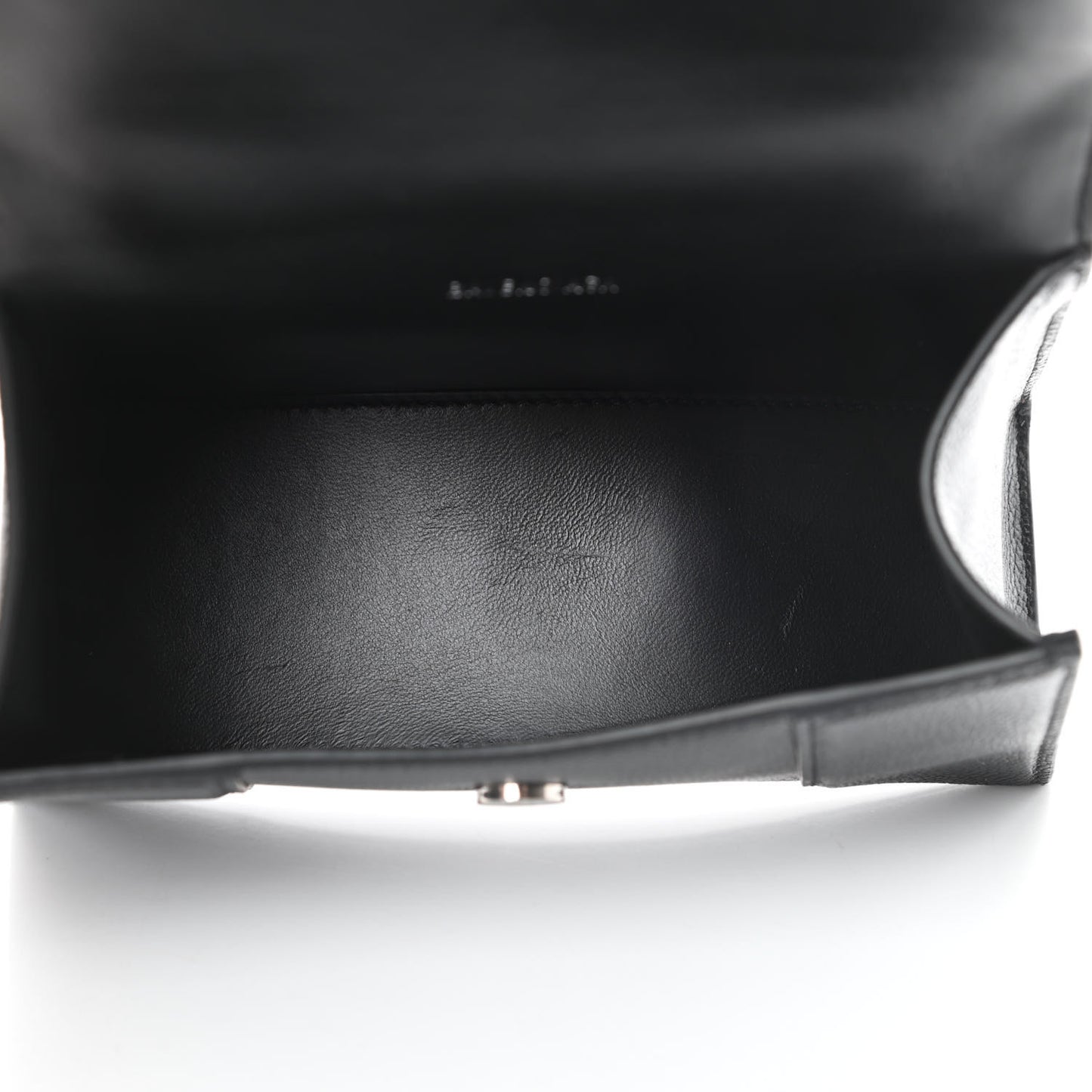 Grained Calfskin Hourglass Top Handle Bag XS Black