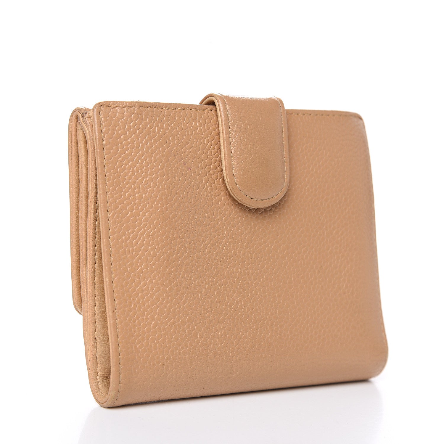 Chanel Caviar Timeless CC Compact French Wallet Beige 3 of 14