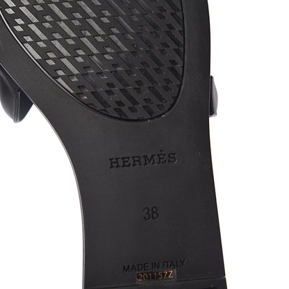 Hermes Rubber Aloha Sandals 38 Black 7 of 14