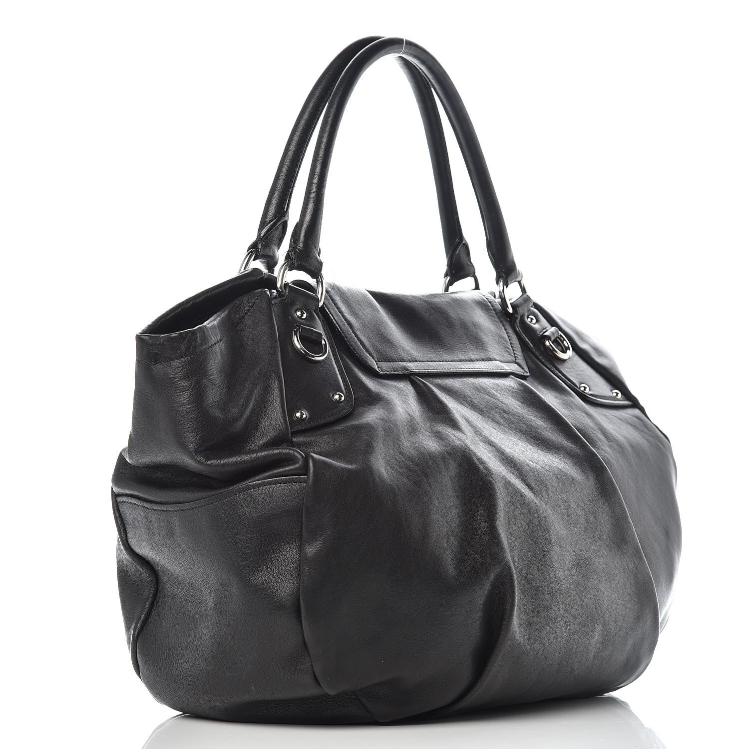 Prada Soft Calfskin Flap Shoulder Bag Black 3 of 14